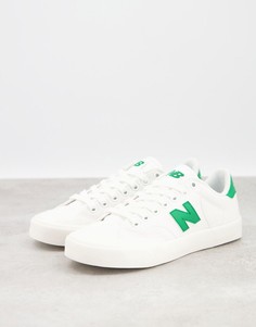 Белые кроссовки с зелеными вставками New Balance Pro Court Cup-Белый