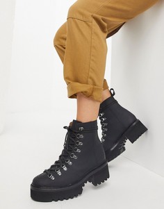 Черные ботинки из прорезиненной кожи на массивной подошве Grenson Nanette-Черный