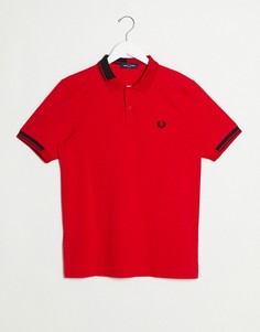 Красное поло с кантом Fred Perry-Красный