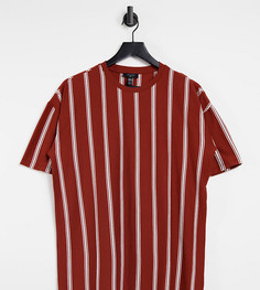 Красная футболка в стиле oversized в вертикальную полоску New Look-Красный