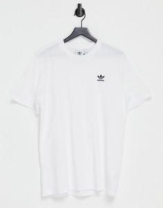 Белая футболка с маленьким логотипом adidas Originals essentials-Белый