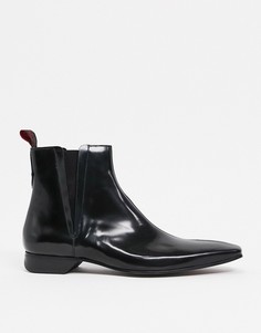 Черные кожаные блестящие ботинки челси Jeffery West Escobar-Черный