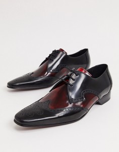 Черные кожаные туфли с контрастной отделкой Jeffery West-Черный