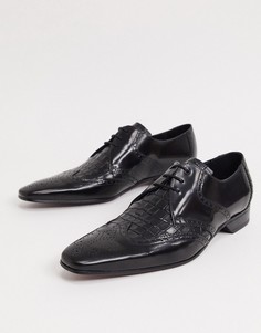 Черные туфли со шнуровкой и эффектом крокодиловой кожи Jeffery West-Черный