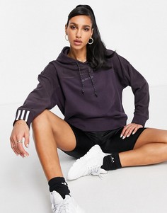 Флисовый худи темно-фиолетового цвета с логотипом adidas Originals RYV-Фиолетовый цвет