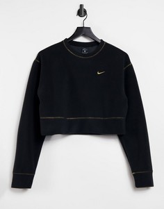 Свитшот черного цвета с золотистой отделкой Nike Training Icon Clash-Черный цвет