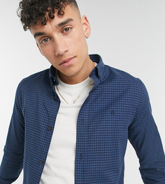 Рубашка в синюю клетку с длинными рукавами Burton Menswear Big & Tall-Голубой