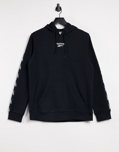 Черный худи с отделкой лентой Reebok Training-Черный цвет