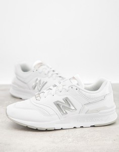 Белые кроссовки с серебристыми вставками New Balance 997H-Белый