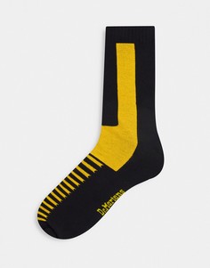 Черно-желтые носки Dr Martens Double Doc-Черный цвет