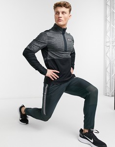 Черный топ с короткой молнией Nike Running Wild Run Element-Черный цвет
