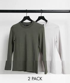 Облегающий лонгслив ASOS DESIGN - Комплект из 2 шт.-Многоцветный