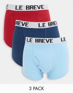 Набор из трех боксеров-брифов красного и голубого цветов Le Breve-Многоцветный