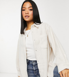 Бледно-розовая флисовая куртка-рубашка ASOS DESIGN Petite-Бежевый