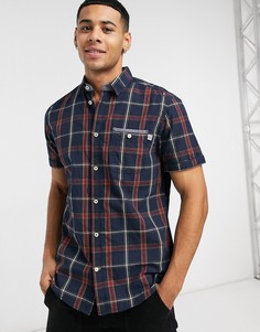 Темно-синяя рубашка в клетку Tom Tailor-Темно-синий