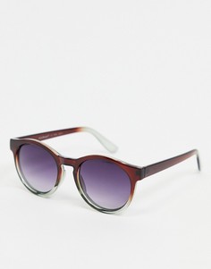 Круглые солнцезащитные очки в коричневой оправе с серыми линзами AJ Morgan-Коричневый цвет