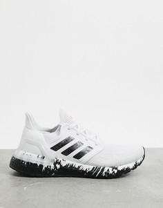 Черно-белые кроссовки adidas Ultraboost 20-Белый