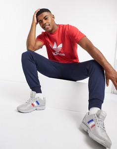 Красная футболка с трилистником adidas Originals-Красный