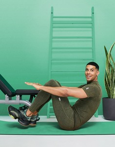 Бесшовные спортивные леггинсы в рубчик с эффектом кислотной стирки ASOS 4505-Зеленый цвет