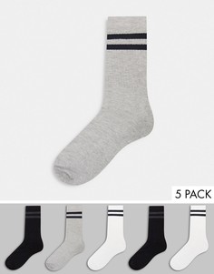 Набор из пяти пар спортивных носков разного цвета French Connection FCUK-Многоцветный