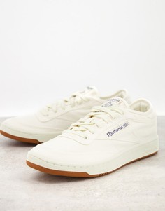 Белые парусиновые кроссовки на каучуковой подошве Reebok Classics Club C Grow-Белый