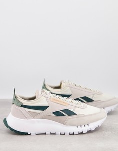 Светло-бежевые с зеленым кроссовки Reebok Classic Legacy-Светло-бежевый