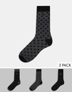 Набор из 3 пар носков в горошек French Connection-Черный цвет