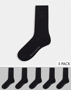 Набор из пяти пар черных носков French Connection-Черный цвет