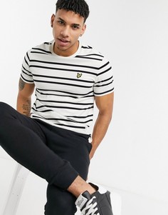 Кремовая футболка с двойными полосками Lyle & Scott-Кремовый