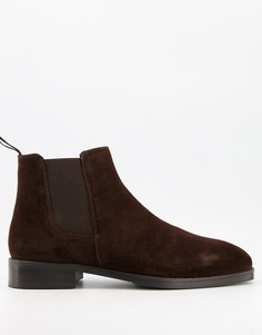 Коричневые замшевые ботинки челси Moss London-Коричневый цвет