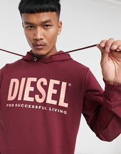 Худи красного цвета с логотипом Diesel-Красный