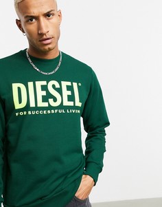 Зеленый свитшот с логотипом Diesel