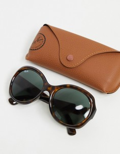 Oversized солнцезащитные очки в оправе черепаховой расцветки Ray-Ban 0RB4191 Wayfarer-Коричневый цвет