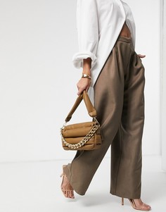 Свободные брюки серо-коричневого цвета в винтажном стиле ASOS DESIGN-Коричневый цвет