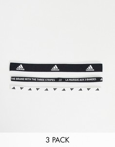 Набор из трех повязок на голову черно-белого цвета adidas Training-Черный цвет