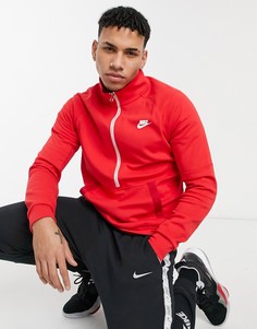Красный свитшот с молнией до середины Nike Modern Essentials