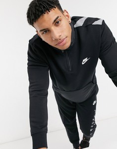 Черный свитшот с короткой молнией Nike Hybrid-Черный цвет