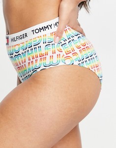 Белые бразильские трусы с радужным дизайном Tommy Hilfiger-Белый