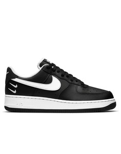 Черные с белым кроссовки Nike Air Force 1 07-Черный цвет