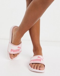 Бело-розовые шлепанцы Puma Leadcat-Розовый цвет