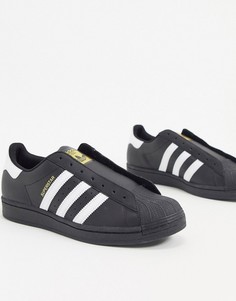 Черные кроссовки без шнурков adidas Originals Superstar-Черный