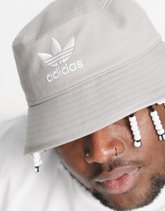 Серая панама с логотипом-трилистником adidas Originals-Серый