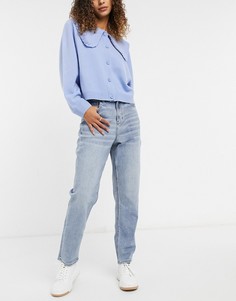 Джинсы в винтажном стиле с эффектом отбеливания American Eagle-Голубой