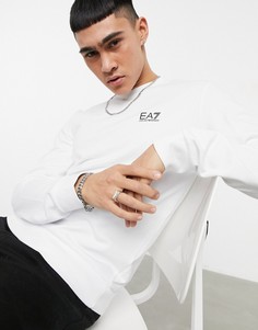 Белый свитшот из махровой ткани Armani EA7 Core ID