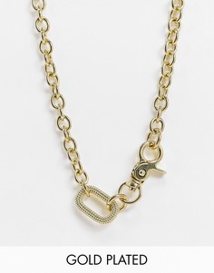 Позолоченное массивное ожерелье-цепочка с броским дизайном Luv AJ Isla-Золотистый