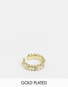 Золотистое кольцо с броским дизайном Luv AJ Bella-Золотистый