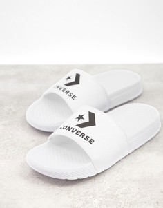 Белые шлепанцы Converse-Белый