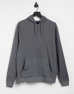 Серый худи изнаночной вязки из органического хлопка ASOS DESIGN