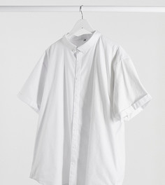 Белая оксфордская рубашка с короткими рукавами River Island Big & Tall-Белый