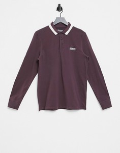 Бордовое поло с длинным рукавом Barbour International Engine-Красный